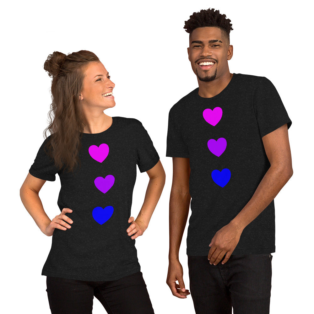 Blue Purple and Pink Hearted Tee