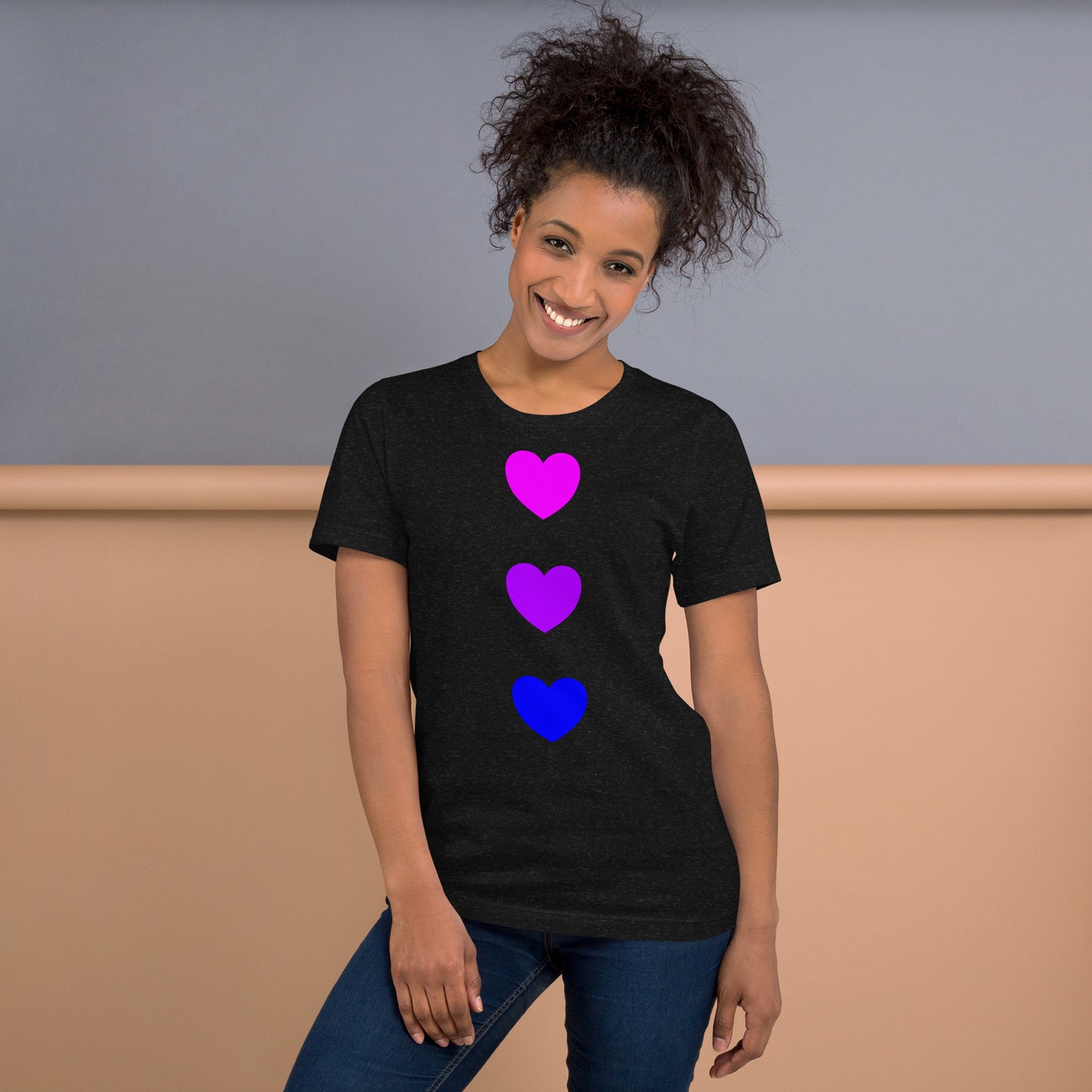 Blue Purple and Pink Hearted Tee