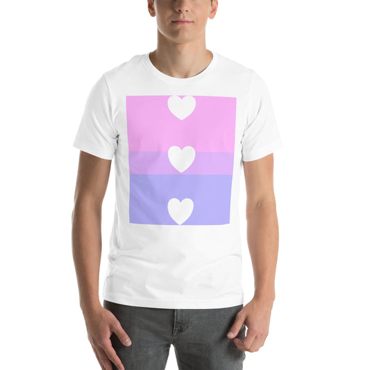 Pink Purple and Blue White Heart Tee